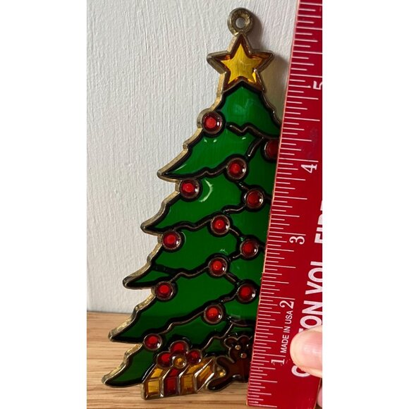 Vintage Stained Glass Christmas Tree & Angel Sun Catcher Set - Picture 10 of 11